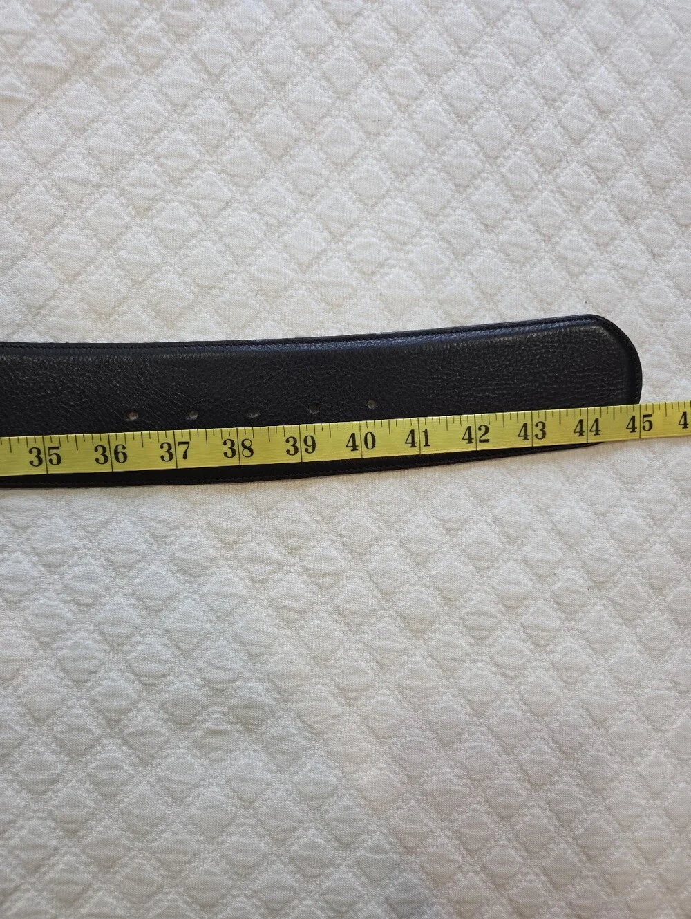 J. Peterman Company Wide Black Leather Belt Women's Large Chunky Buckle